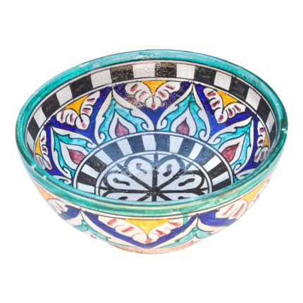 Handcrafted Moroccan Decorative Ceramic Bowl Traditional Pattern Design