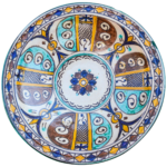 Handcrafted Moroccan Decorative Ceramic Plate Geometric Pattern