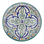 Handcrafted Moroccan Decorative Ceramic Plate Artistic Floral Design