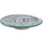 Handcrafted Moroccan Decorative Ceramic Plate Artistic Floral Design - Image 2
