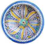 Handcrafted Moroccan Decorative Ceramic Plate Colorful Floral Pattern
