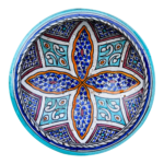 Handcrafted Moroccan Decorative Ceramic Plate Traditional Mosaic Pattern