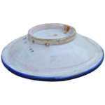 Handcrafted Moroccan Decorative Ceramic Plate Blue Radial Pattern - Image 3