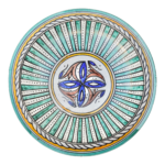 Handcrafted Moroccan Decorative Ceramic Plate Radial Geometric Design