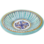 Handcrafted Moroccan Decorative Ceramic Plate Radial Geometric Design - Image 2