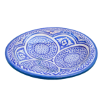 Handcrafted Moroccan Decorative Ceramic Plate Blue Traditional Pattern - Image 2