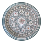 Handcrafted Moroccan Decorative Ceramic Plate Elegant Floral Mandala