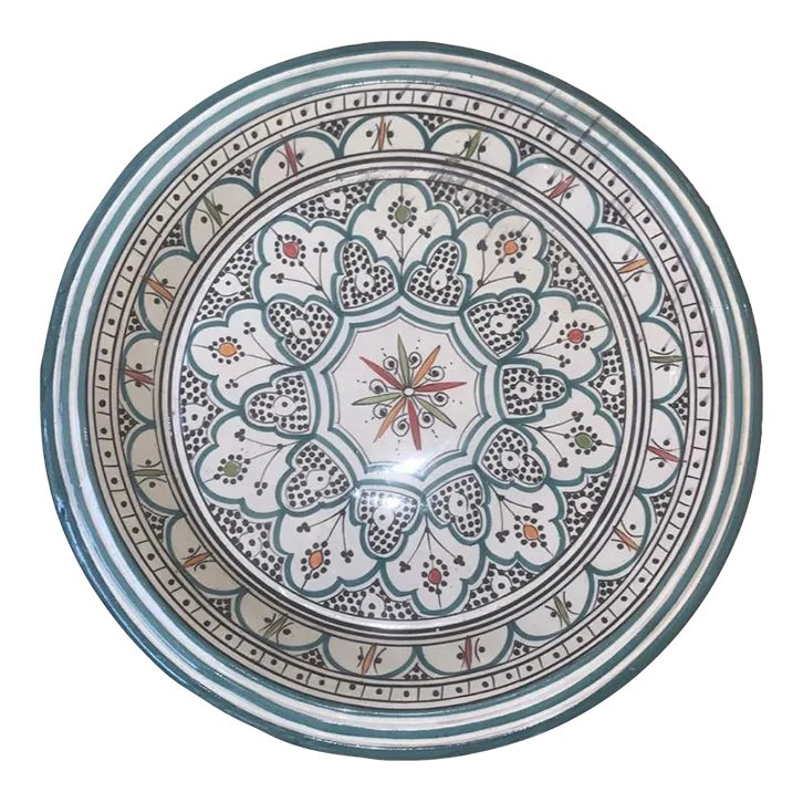 37 Handcrafted Moroccan Decorative Ceramic Plate Elegant Floral Mandala - Image 1