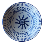 Handcrafted Moroccan Decorative Ceramic Plate Minimal Blue Pattern