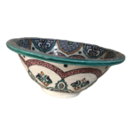 Handcrafted Moroccan Decorative Ceramic Plate Detailed Floral Ornament - Image 3