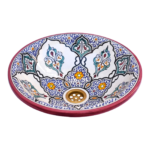 Handcrafted Moroccan Ceramic Sink Basin Decorative Floral Pattern